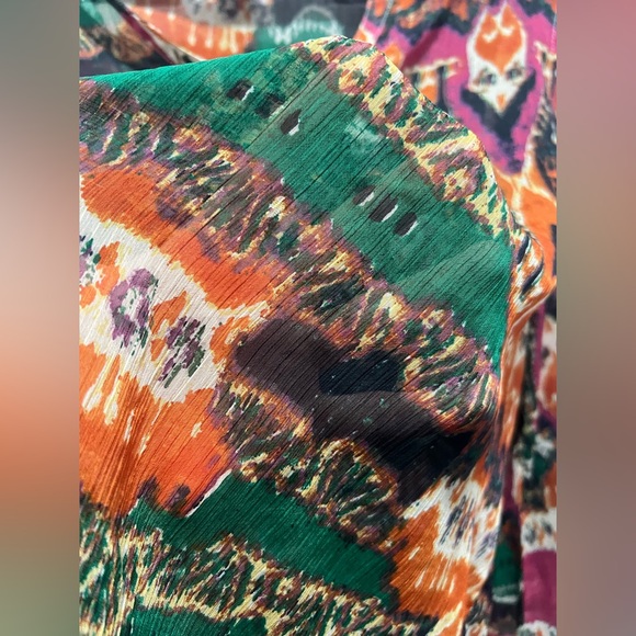 Lucky Brand Multicolor Sheer Patterned Blouse - Picture 5 of 5